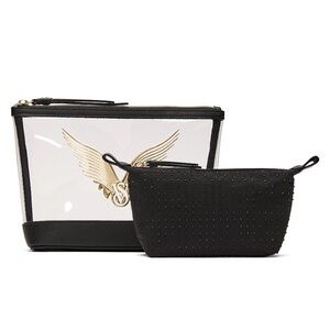 Victoria's Secret Black and Gold Cosmetic Bag Set